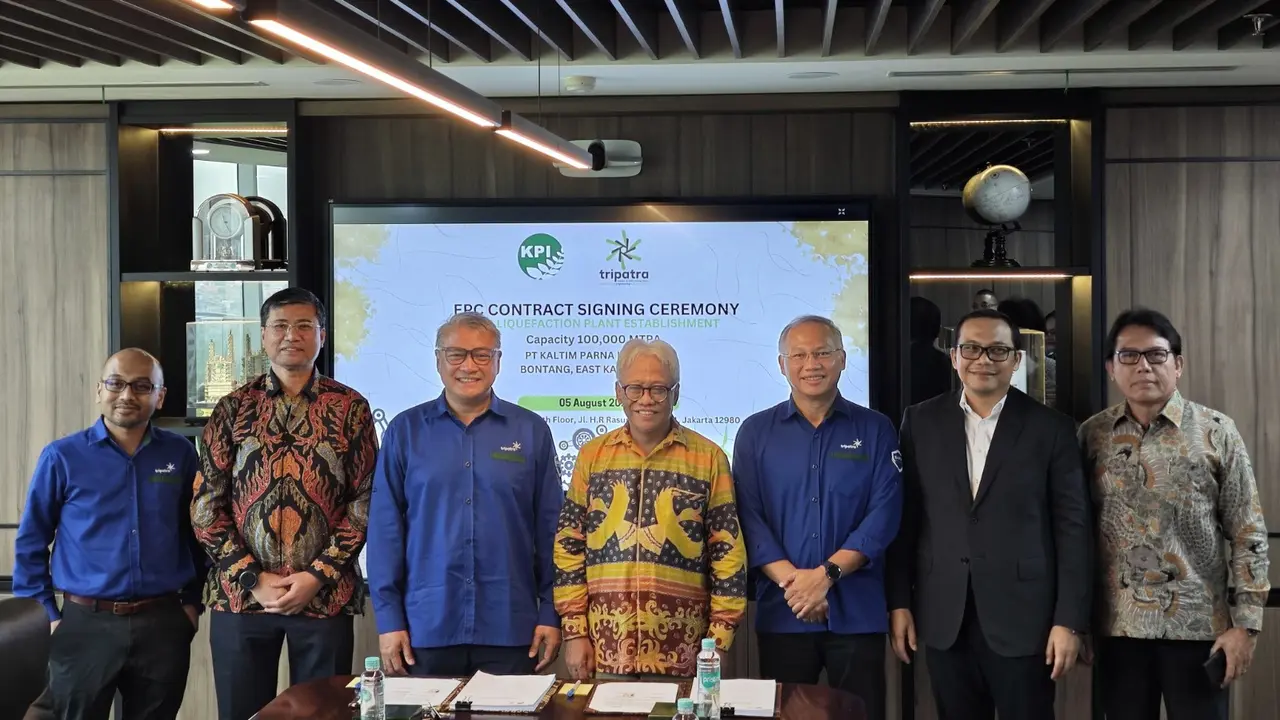 Tripatra menjalin kerjasama dengan PT Kaltim Parna Industri (KPI) untuk membangun fasilitas pencairan CO2 di Bontang, Kalimantan Timur. (Dok Tripatra)