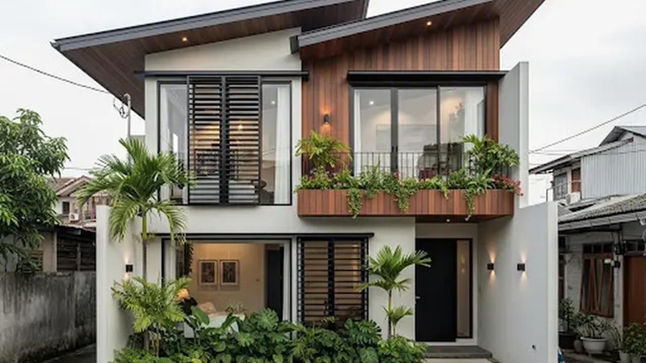 Rumah dengan Atap Unik/Rumah Sederhana 2 Tingkat Lahan Sempit (gemini.com)