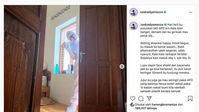Unggahan Zaskia Adya Mecca. (Foto: Instagram @zaskiadyamecca)