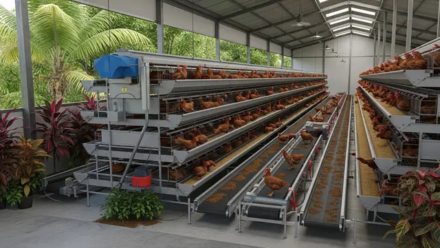 4 Model Kandang Ayam dengan Sistem Pembuangan Kotoran Otomatis Sederhana