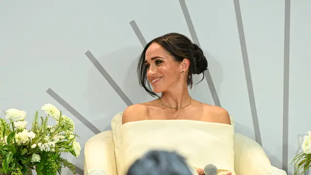 Meghan Markle dalam Project Healthy Minds' World Mental Health Day Festival 2023.(Bryan Bedder / GETTY IMAGES NORTH AMERICA / Getty Images via AFP)