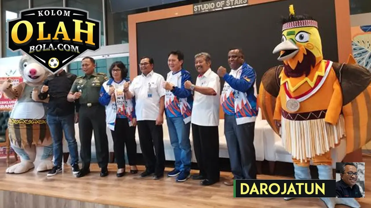 Ilustrasi kolom Darojatun mengenai wacana pengunduran jadwal PON Papua 2021, Drawa dan Kangpo Jadi Maskot PON XX 2020 Papua