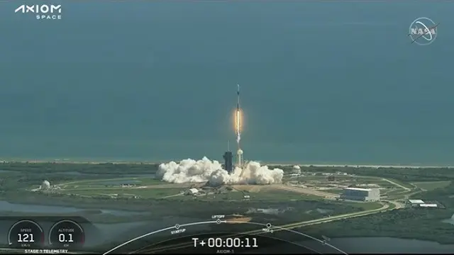 Peluncuran astronaut swasta NASA dan Axiom (YouTube NASA)