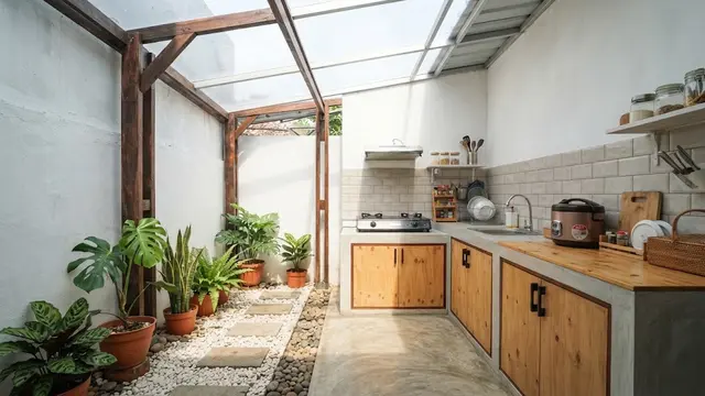 Dapur dengan Atap Skylight Transparan
