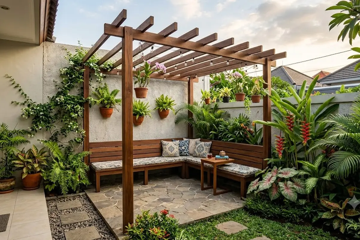 9 Model Pergola Kayu Minimalis untuk Taman Belakang Rumah, Estetik dan Fungsional