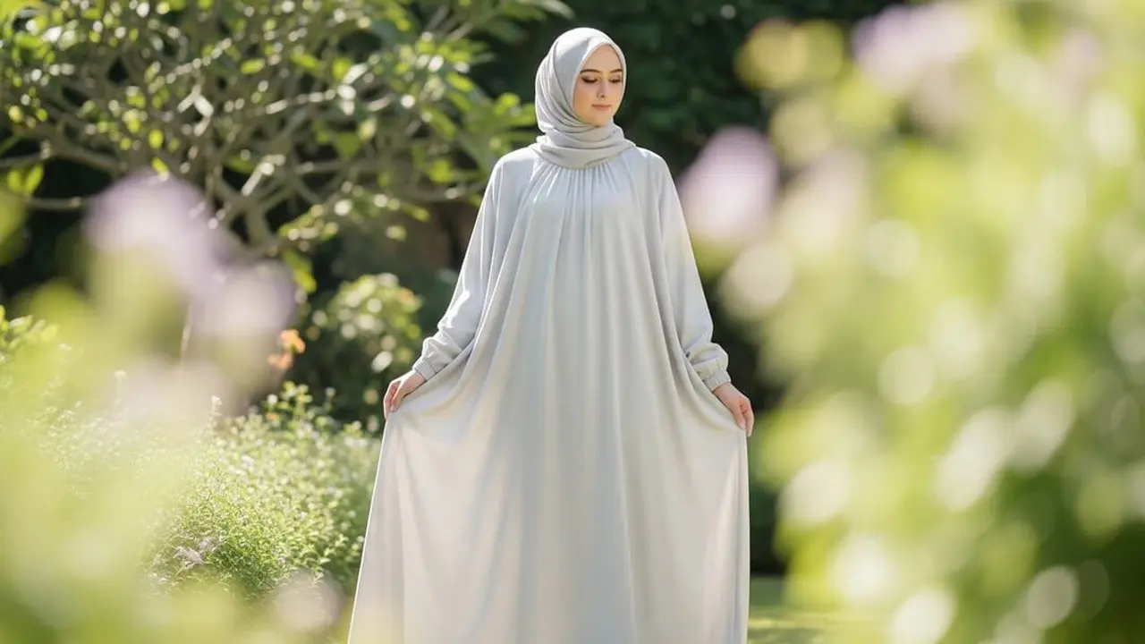 Model Gamis Bahan Crinkle Lembut