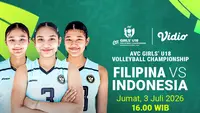 Streaming Filipina vs Indonesia - AVC Girls’ U18 Championship: Selangkah Menuju Semifinal di Vidio