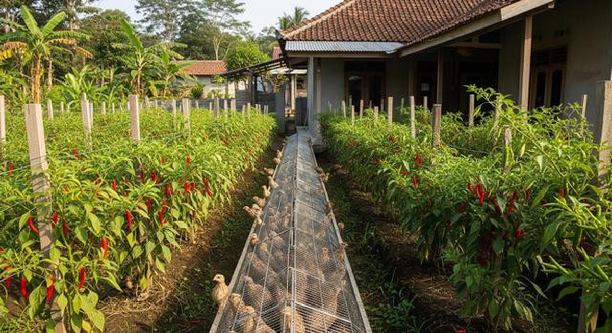 8 Ternak Burung Puyuh dan Cabai Rawit dalam Satu Lahan Kecil yang Menguntungkan