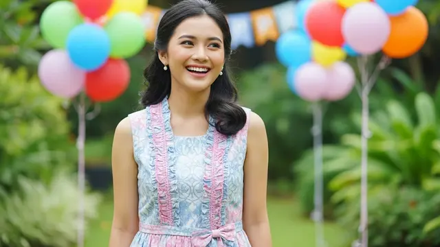 Cute Sleeveless Batik Dress untuk Remaja