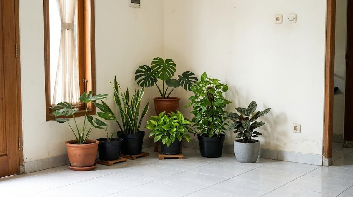 Kelompokkan Pot di Satu Sudut