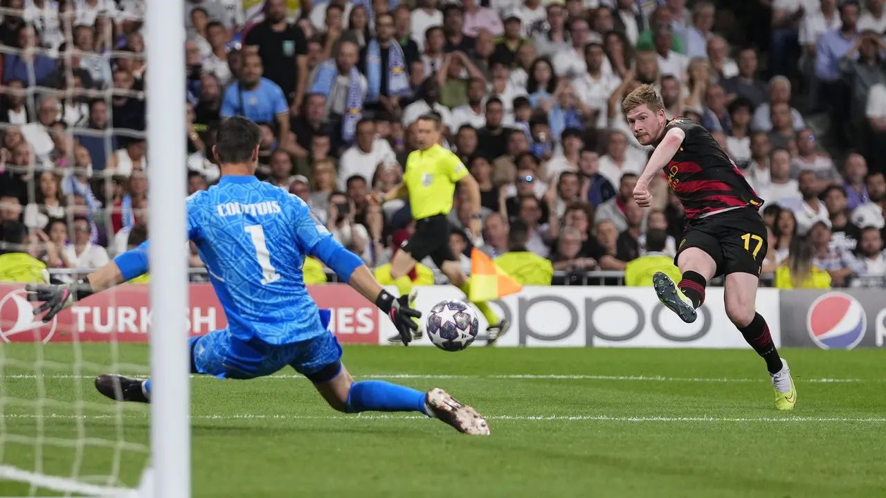 Foto: Real Madrid Vs Man City Berakhir Imbang, Vinicius dan Kevin De Byurne Cetak Gol Memukau ke Gawang Kompatriot
