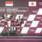 Pembalap Astra Honda, Veda Ega Pratama meraih juara di race 1 seri 6 IATC 2023 di sirkuit Losail (dok: Astra Honda)