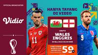 Jadwal dan Live Streaming Piala Dunia 2022 : Wales Vs Inggris di Vidio. (Sumber : dok. vidio.com)