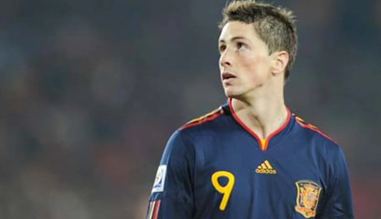 Gaya striker Spanyol Fernando Torres di laga perempat final PD 2010 lawan Paraguay di Ellis Park Stadium, Johannesburg, 3 Juli 2010. AFP PHOTO / FRANCK FIFE