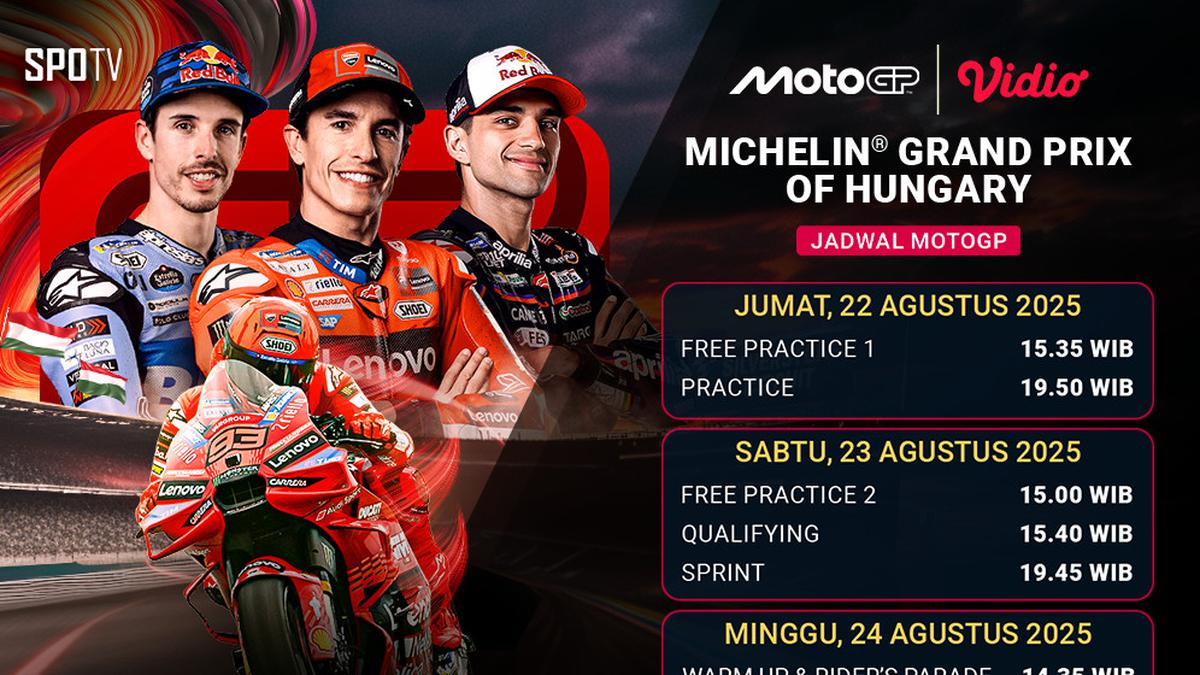 Jadwal dan Link Live Streaming MotoGP Hungaria 2025, Jumat 22 Agustus di Vidio: Debut Balaton Park