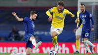 Chelsea harus puas bermain imbang 0-0 kontra Brighton and Hove Albion pada laga pekan ke-32 Premier League di Stamford Bridge, Rabu (21/4/2021) dini hari WIB. (Frank Augstein/POOL/AFP)