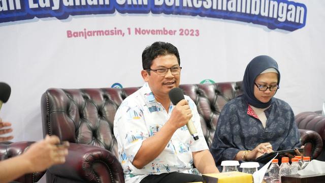Direktur Utama BPJS Kesehatan, Ghufron Mukti dalam Media Workshop 'Transformasi Mutu Layanan JKN, Wujudkan Layanan JKN Berkesinambungan' di RS Pelita Insani, Martapura, Kalimantan Selatan pada Rabu, 1 November 2023 (Dokumen Istimewa)