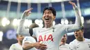 Son Heung Min merupakan pemain berkebangsaan Korea Selatan yang berjasa membawa Tottenham Hotspur hingga babak final Liga Champions untuk pertama kalinya di tahun 2019. Hal tersebut membuat Son masuk ke dalam nominasi Ballon d'Or 2019 dengan menempati urutan ke 22. (AFP/Justin Tallis)