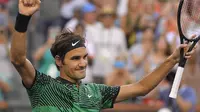 Roger Federer melenggang mulus ke final BNP Paribas Open, Indian Wells. (AP Photo/Mark J. Terrill)