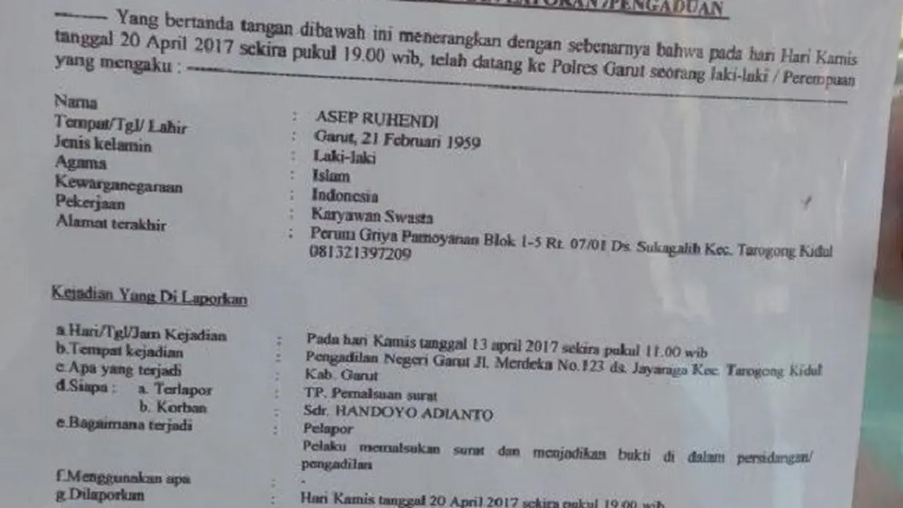 Keluarga Ibu Digugat Anak Rp 1,8 Miliar Lapor Polisi, Kasus Apa?