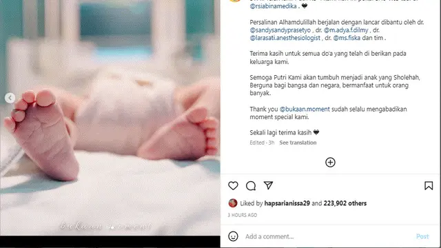 Irish Bella melahirkan anak keempat