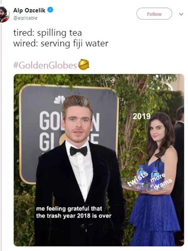 Bawa Air Mineral, Gadis Ini Curi Perhatian di Golden Globe 2019