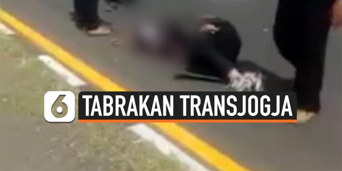 VIDEO: Rekaman Bus Trans Jogja Tabrak Motor, Pengendara Tewas