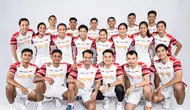 Skuad Indonesia di Piala Sudirman 2025.&nbsp;Jonatan Christie menjadi kapten tim Indonesia pada kejuaraan bulu tangkis beregu campuran yang berlangsung di China, 27 April sampai 5 Mei. (foto: PBSI)