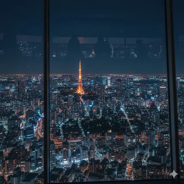 Pemandangan Malam dari Tokyo Skytree (Gemini AI)