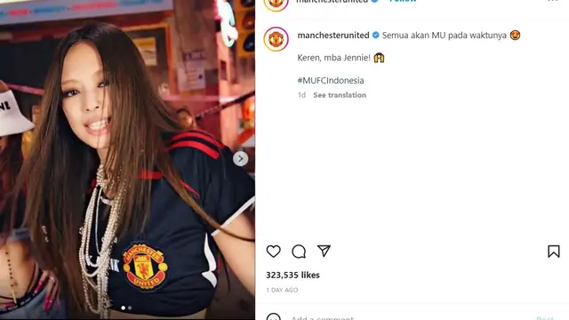 Unggahan Manchester United soal Blackpink. (Instagram/ manchesterunited)