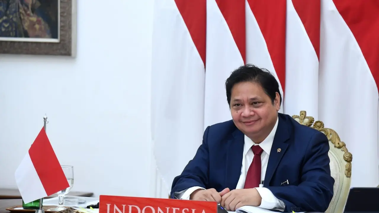 Menteri Koordinator Bidang Perekonomian Airlangga Hartarto, di Konferensi Tingkat Tinggi (KTT BIMP-EAGA) ke-14 dan KTT IMT-GT dari Istana Kepresidenan Bogor secara virtual, dikutip Jumat (29/10/2021).