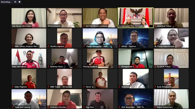 Silaturahmi Virtual Atlet Bulu Tangkis Indonesia dengan KBRI Tokyo