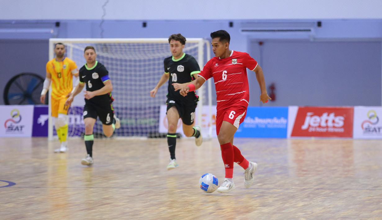 Pemain Timnas Futsal Indonesia, Adreas Dwi pada laga terakhir Grup B Piala AFF Futsal 2026 melawan Australia di Nonthaburi Hall, Bangkok, Thailand, Rabu (8/4/2026) siang. (Dok. Federasi Futsal Indonesia)