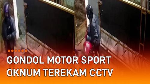 VIDEO: Gondol Motor Sport, Dua Pencuri Terekam CCTV