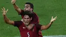 Pemain Portugal, Paciencia #9 merayakan golnya ke gawang Argentina pada laga grup D Olimpiade Rio 2016 di Olympic Stadium, Rio de Janeiro, (5/82016) dini hari WIB. (AFP/Vandelei Almeida)