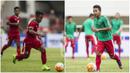 Berikut ini aksi dua wonderkid Persib Bandung, Febri Haryadi dan Gian Zola saat melakukan debut bersama Timnas Indonesia U-22. (Bola.com/Vitalis Yogi Trisna)