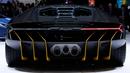 Mobil Lamborghini Centenario tampak belakang dipamerkan pada 86 International Motor Show di Jenewa , Swiss , 1 Maret 2016. Dikabarkan bahwa Centenario dibekali mesin V12 6.500 cc dengan top speed sekitar 344 km per jam.( REUTERS / Denis Balibouse)