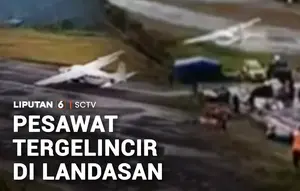 Pesawat Tergelincir di Landasan