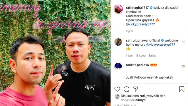 Raffi Ahmad Sambut Vicky Prasetyo