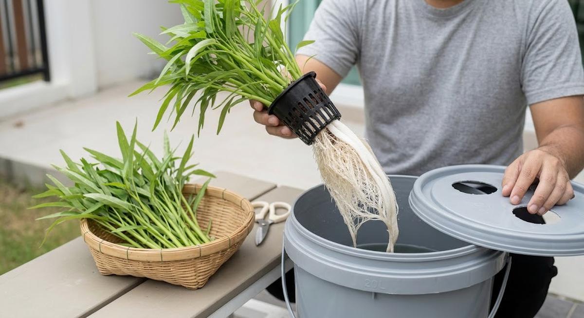 9 Cara Menanam Kangkung Hidroponik Tanpa Listrik, Praktis Dilakukan di Rumah