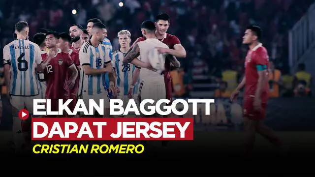 Berita video momen seusai pertandingan bek Timnas Indonesia, Elkan Baggott, yang bertukar jersey dengan Cristian Romero pencetak gol kedua Argentina.