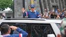 Retret Kabinet Merah Putih diisi pengarahan dan pembekalan materi oleh Presiden Prabowo Subianto seputar keberlanjutan hilirisasi, swasembada pangan, hingga energi. (AP Photo/Achmad Ibrahim)
