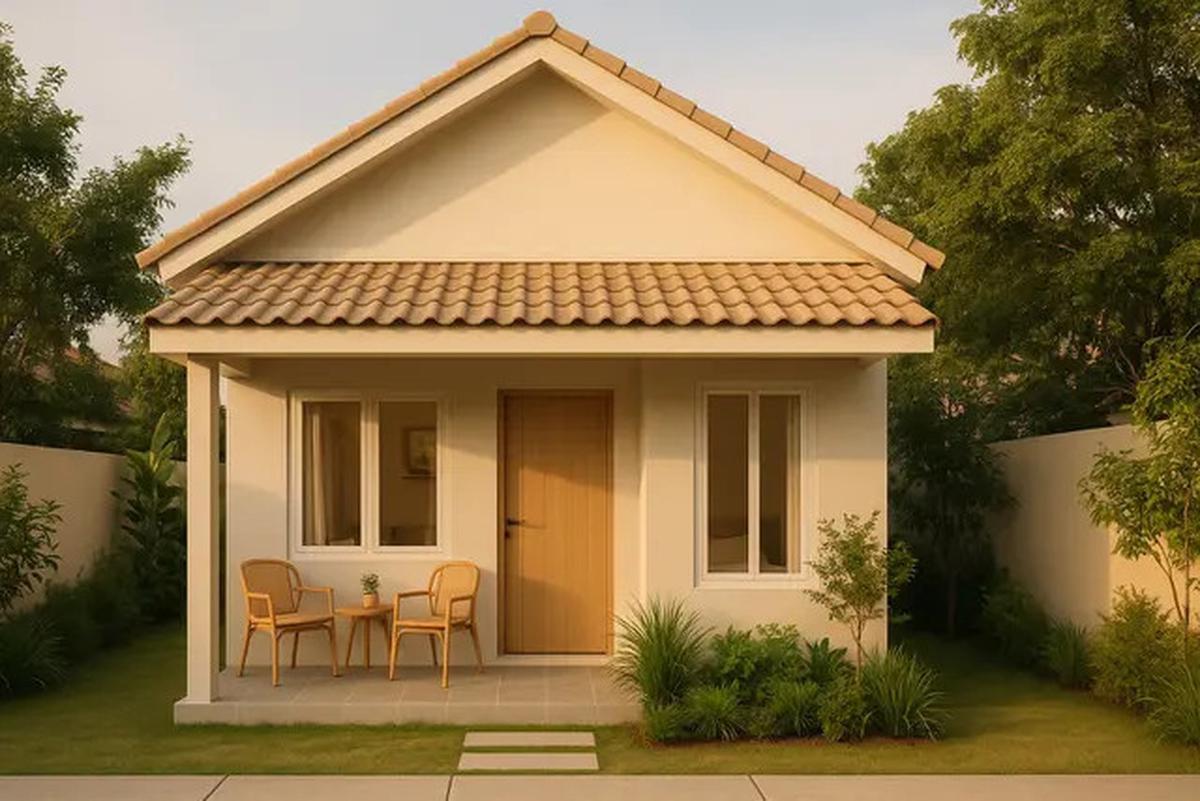 8 Inspirasi Desain Rumah Sederhana 6x8 Meter dengan Teras dan Taman Mini, Referensi Hunian Asri 2025