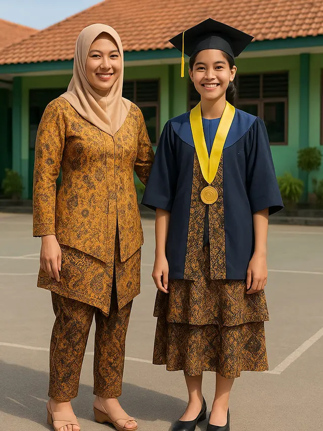 Model Batik untuk Datang ke Wisuda Anak/via AI