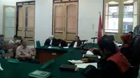 Mantan Bupati Nias Binahati B Baeha di Pengadilan Negeri Medan. (Liputan6.com/Reza Efendi)