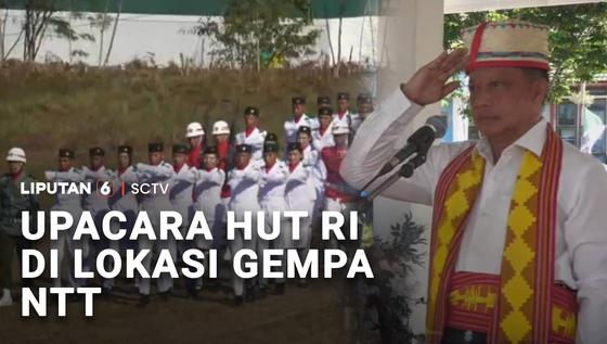 Upacara HUT RI di Lokasi Gempa NTT
