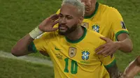 Neymar selebrasi golnya saat Brasil gasak Peru 3-0 di Copa America 2021 (Carl de Souza/AFP)