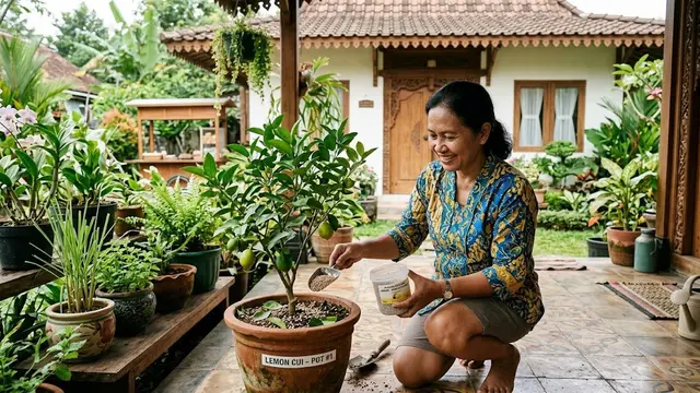 Cara Menanam Lemon di Pot Kecil/AI Generated