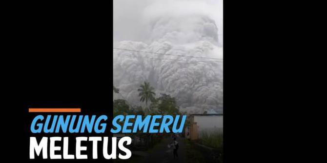 VIDEO: Letusan Besar Gunung Semeru, Warga Panik Selamatkan Diri