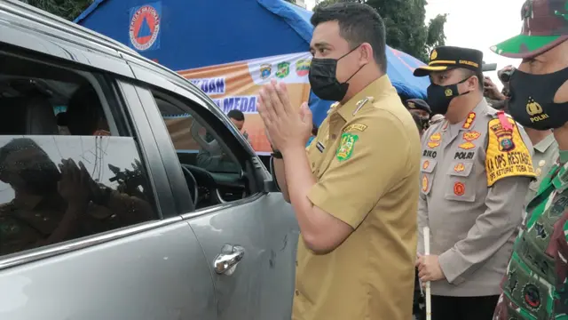 Cegah Warga Medan Tertular Covid-19, Bobby Nasution Tinjau Langsung Penyekatan Batas Kota